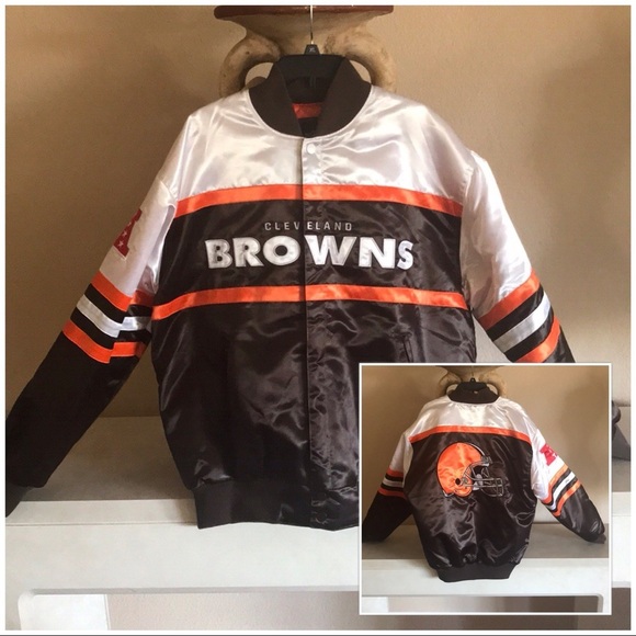 Vintage NFL Cleveland Browns Stadium Jacket NWOT Throwback Football Double sided - Picture 8 of 9